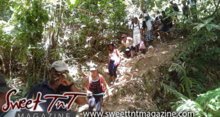 Hikers climbing down the mountain on hike to Paria waterfalls by Joanna Hayde in Sweet T&T, Sweet TnT, Trinidad and Tobago, Trini, vacation, travel