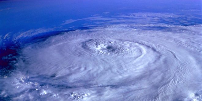 Hurricane season. Eye of the storm image from outer space