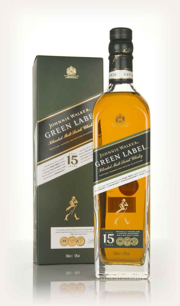 johnnie walker green label 15 year old whisky