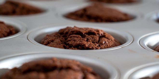 Chocolate muffins. CBD edibles