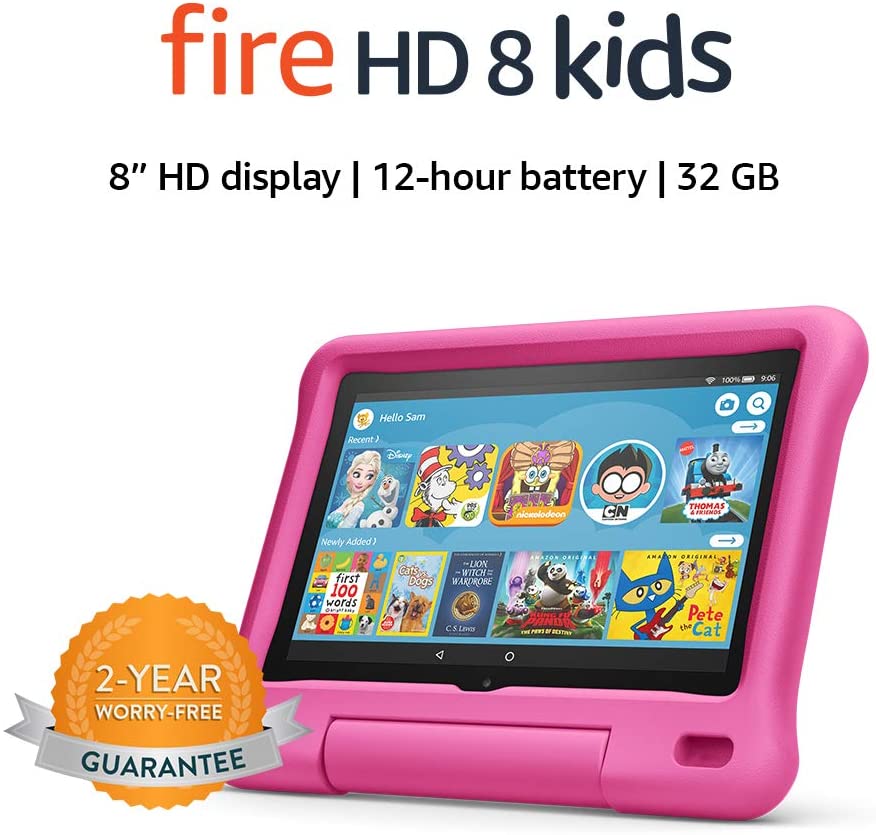 WorryFree Gadgets 7 Kids Tablet Computer, Android 7.1, Quad Core CPU, 8GB  Hard Drive, Pre-Installed Games and Apps, Wi-Fi, Dual Camera - Pink