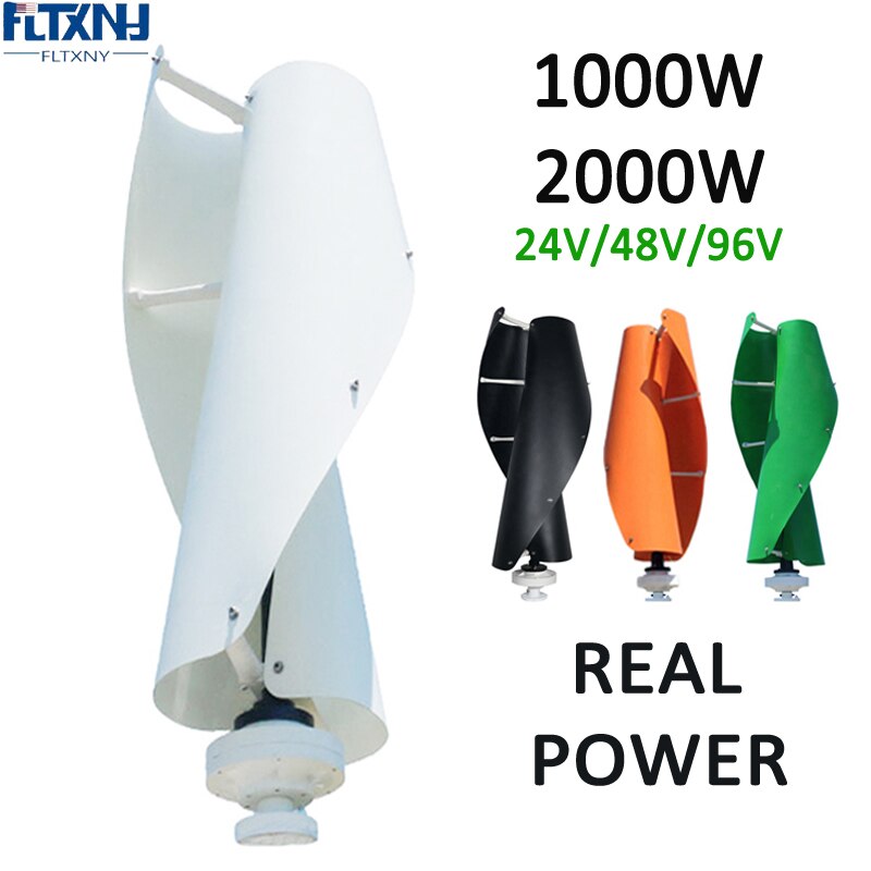 1000W 2000W Vertical Spiral Wind Turbine for Home Wind Generators 3 Phase 1KW 2KW 24V 48V