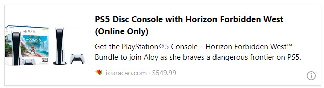 PS5 Disc Console with Horizon Forbidden West (Online Only)