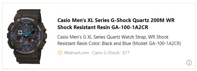 Casio Men's XL Series G-Shock Quartz 200M WR Shock Resistant Resin GA-100-1A2CR
