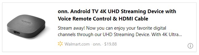 onn. Android TV 4K UHD Streaming Device with Voice Remote Control & HDMI Cable
