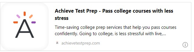 Achieve Test Prep - Pass college courses with less stress