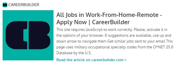 All Jobs in Work-From-Home-Remote - Apply Now | CareerBuilder