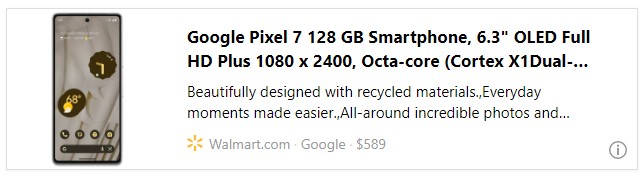 Google Pixel 7 128 GB Smartphone, 6.3" OLED Full HD Plus 1080 x 2400, Octa-core (Cortex X1Dual-core (2 Core) 2.85 GHz + Cortex A78 Dual-core (2 Core) 2.35 GHz + Cortex A55 Quad-core (4 Core) 1.80 GHz), 8 GB RAM, Android 13, 5G, Snow