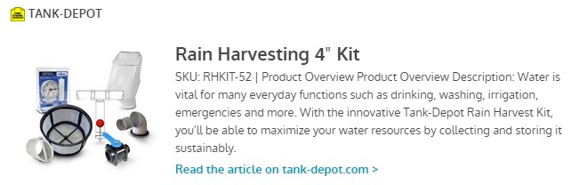 Rain Harvesting 4" Kit