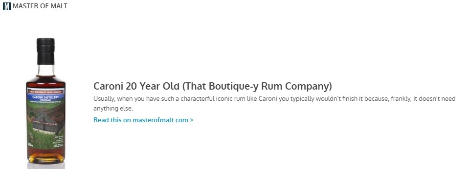 Caroni 20 Year Old (That Boutique-y Rum Company)