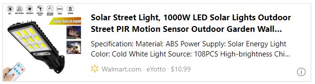 Solar Street Light, 1000W LED Solar Lights Outdoor Street PIR Motion Sensor Outdoor Garden Wall Lamp, Dusk to Dawn Wall Spotlight with 3 Lighting Modes & Remote Control