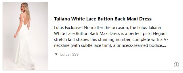 Taliana White Lace Button Back Maxi Dress