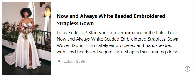 Now and Always White Beaded Embroidered Strapless Gown