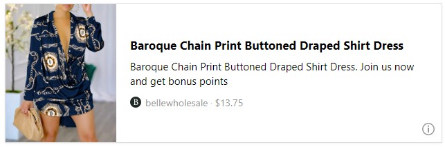 Baroque Chain Print Buttoned Draped Shirt Dress