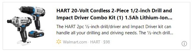 HART 20-Volt Cordless 2-Piece 1/2-inch Drill and Impact Driver Combo Kit (1) 1.5Ah Lithium-Ion Battery