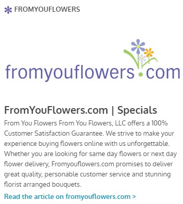 FromYouFlowers.com | Specials