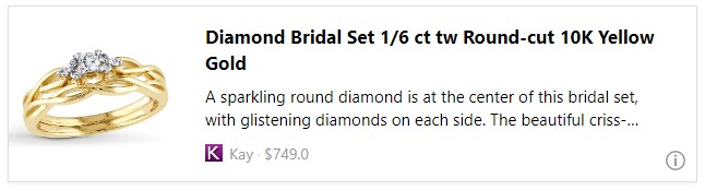 Diamond Bridal Set 1/6 ct tw Round-cut 10K Yellow Gold