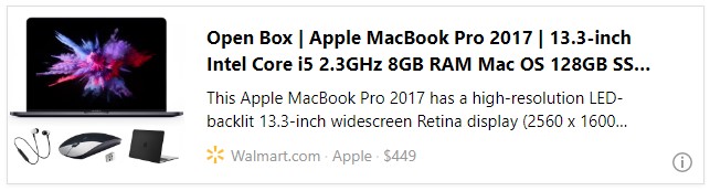 Open Box | Apple MacBook Pro 2017 | 13.3-inch Intel Core i5 2.3GHz 8GB RAM Mac OS 128GB SSD | Plus Bundle: Black Case, Bluetooth Headset, Wireless Mouse (Refurbished)