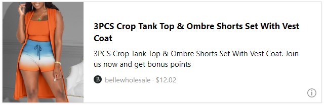 3PCS Crop Tank Top & Ombre Shorts Set With Vest Coat