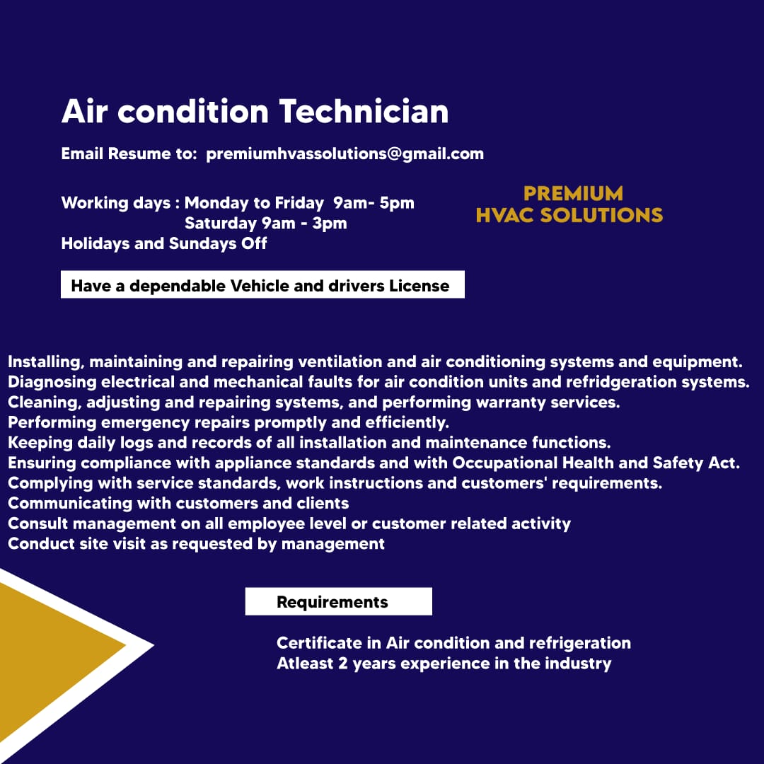 Air Condition Technician Vacancy