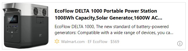 EcoFlow DELTA 1000 Portable Power Station 1008Wh Capacity,Solar Generator,1600W AC Output for Outdoor Camping,Home Backup,Emergency,RV,off-Grid