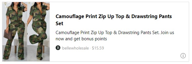 Camouflage Print Zip Up Top & Drawstring Pants Set