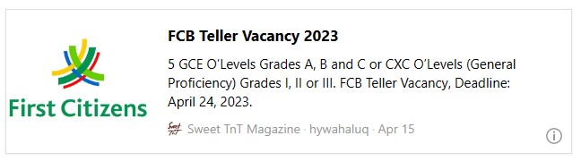 FCB Teller Vacancy 2023