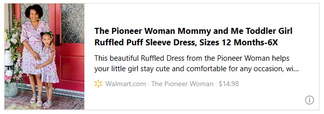 The Pioneer Woman Mommy and Me Toddler Girl Ruffled Puff Sleeve Dress, Sizes 12 Months-6X