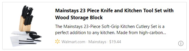 Mainstays 23 Piece Knife and Kitchen Tool Set with Wood Storage Block