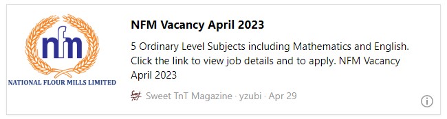 NFM Vacancy April 2023 - Sweet TnT Magazine