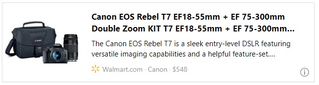 Canon EOS Rebel T7 EF18-55mm + EF 75-300mm Double Zoom KIT T7 EF18-55mm + EF 75-300mm Double Zoom KIT