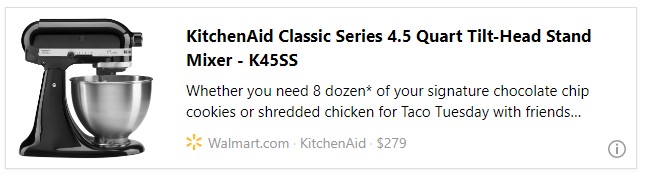 KitchenAid Classic Series 4.5 Quart Tilt-Head Stand Mixer - K45SS