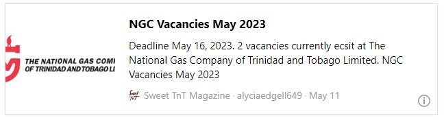 NGC Vacancies May 2023 - Sweet TnT Magazine