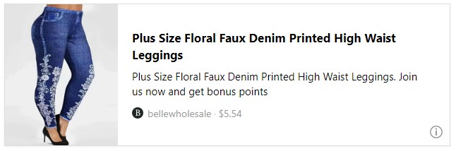 Plus Size Floral Faux Denim Printed High Waist Leggings
