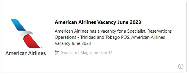 American Airlines Vacancy June 2023 - Sweet TnT Magazine