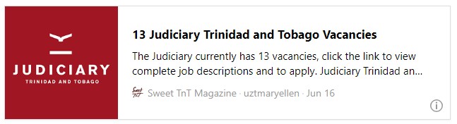 13 Judiciary Trinidad and Tobago Vacancies - Sweet TnT Magazine