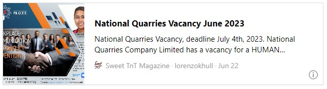 National Quarries Vacancy June 2023 - Sweet TnT Magazine