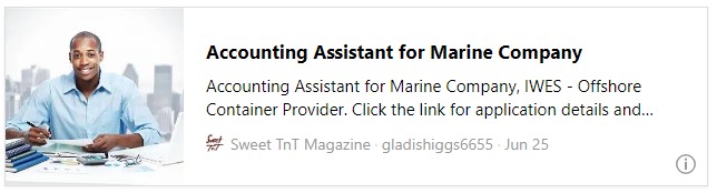 Accounting Assistant for Marine Company - Sweet TnT Magazine