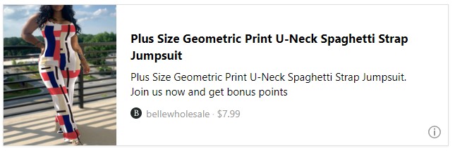 Plus Size Geometric Print U-Neck Spaghetti Strap Jumpsuit