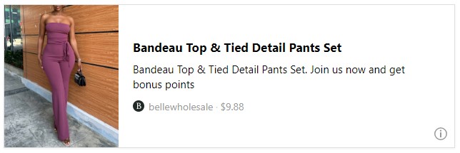 Bandeau Top & Tied Detail Pants Set