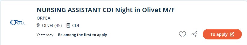 NURSING ASSISTANT CDI Night in Olivet M/F