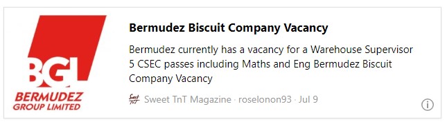 Bermudez Biscuit Company Vacancy - Sweet TnT Magazine