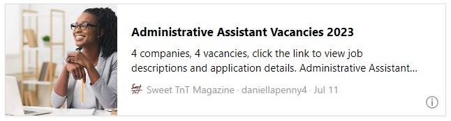 Administrative Assistant Vacancies 2023 - Sweet TnT Magazine