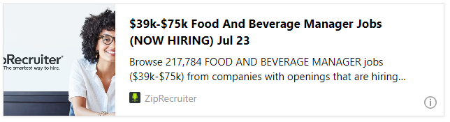 $39k-$75k Food And Beverage Manager Jobs (NOW HIRING) Jul 23