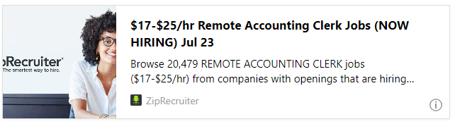 $17-$25/hr Remote Accounting Clerk Jobs (NOW HIRING) Jul 23