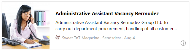 Administrative Assistant Vacancy Bermudez - Sweet TnT Magazine