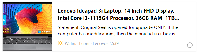 Lenovo Ideapad 3i Laptop, 14 Inch FHD Display, Intel Core i3-1115G4 Processor, 36GB RAM, 1TB SSD, Intel UHD Graphics, Wi-Fi 6, Bluetooth 5.0, Media Card Reader, Windows 11 Home in S Mode