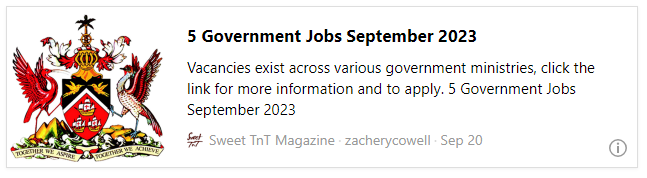 5 Government Jobs September 2023 - Sweet TnT Magazine