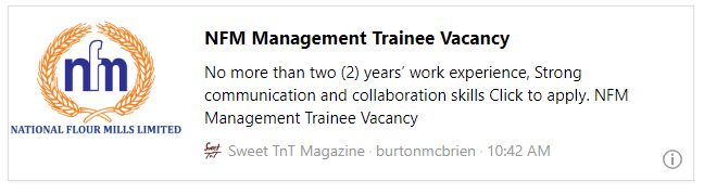 NFM Management Trainee Vacancy - Sweet TnT Magazine