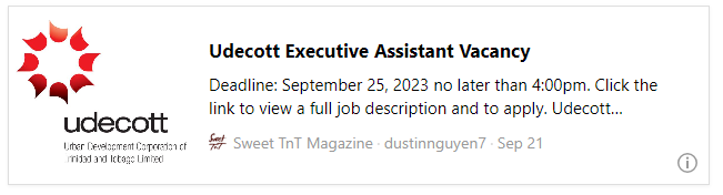 Udecott Executive Assistant Vacancy - Sweet TnT Magazine